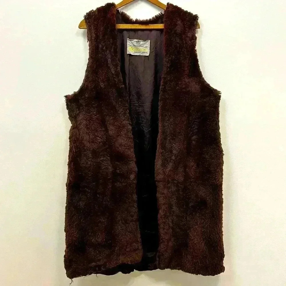 Vintage Aquascutum Open Fur Vest Fall Winter Luxury